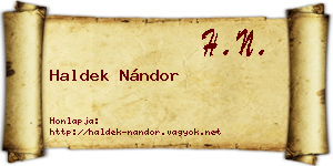 Haldek Nándor névjegykártya